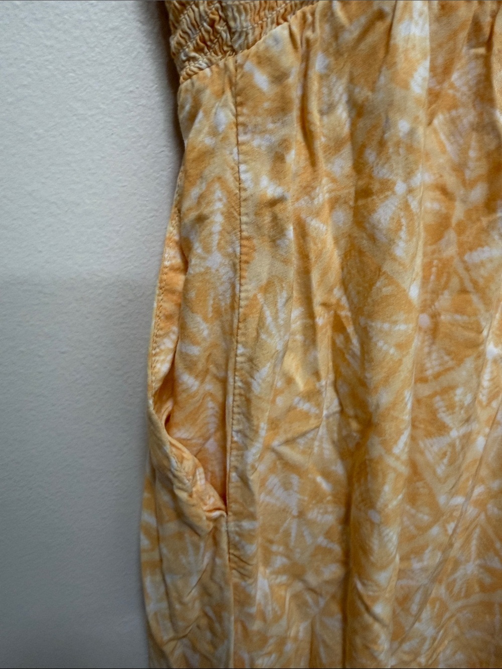 Old Navy Yellow Floral Smocked Midi Dress Size Small - Picture 8 of 10